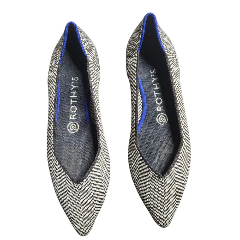 Rothy's The Point Cloud Grey Birdseye Knit Ballet Flats Size: 7.5